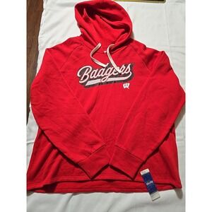NWT Men's Fanatics Wisconsin Badgers College Red & White  Sweatshirt Hoodie 2XL